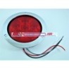 ACC LUZ  PLAFON REDONDO LED ATORNILLABLE ROJO  6 LED CUARTO Y STOP 12-24V CON ESTROBO CONTORNO CROM