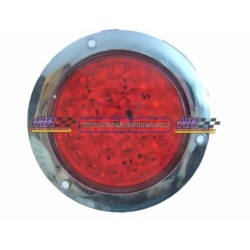 ACC LUZ  PLAFON REDONDO LED ATORNILLABLE ROJO 24 LEDS CROMADO CON 4 FUNCIONES 4  CROMADO 12/24V