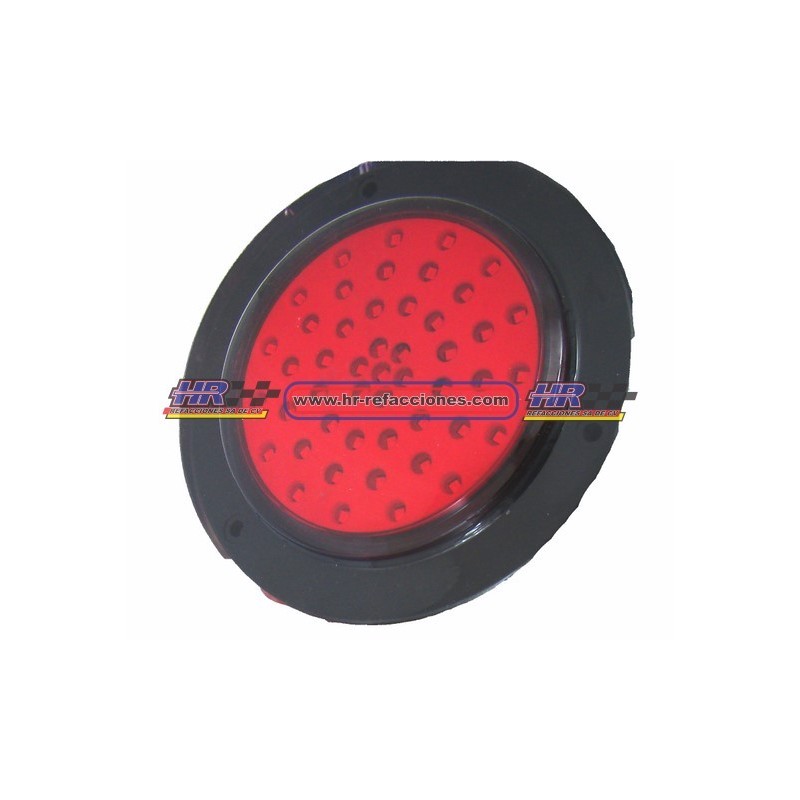 ACC LUZ  PLAFON REDONDO LED ATORNILLABLE ROJO 44 LED C/FUNCIONES CONTORNO NEGRO ULTRA DELGADO