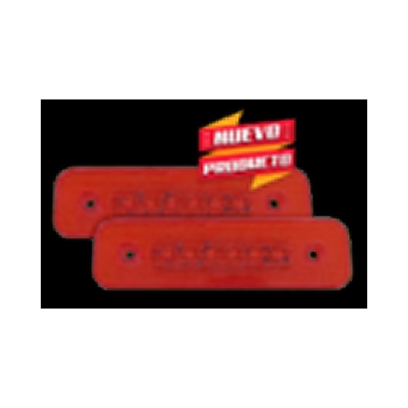 ACC LUZ  PLAFON LATERAL PARA CAMION , CON REFLEJANTE , FIJO + ESTROBO , ROJO (( JUEGO ))