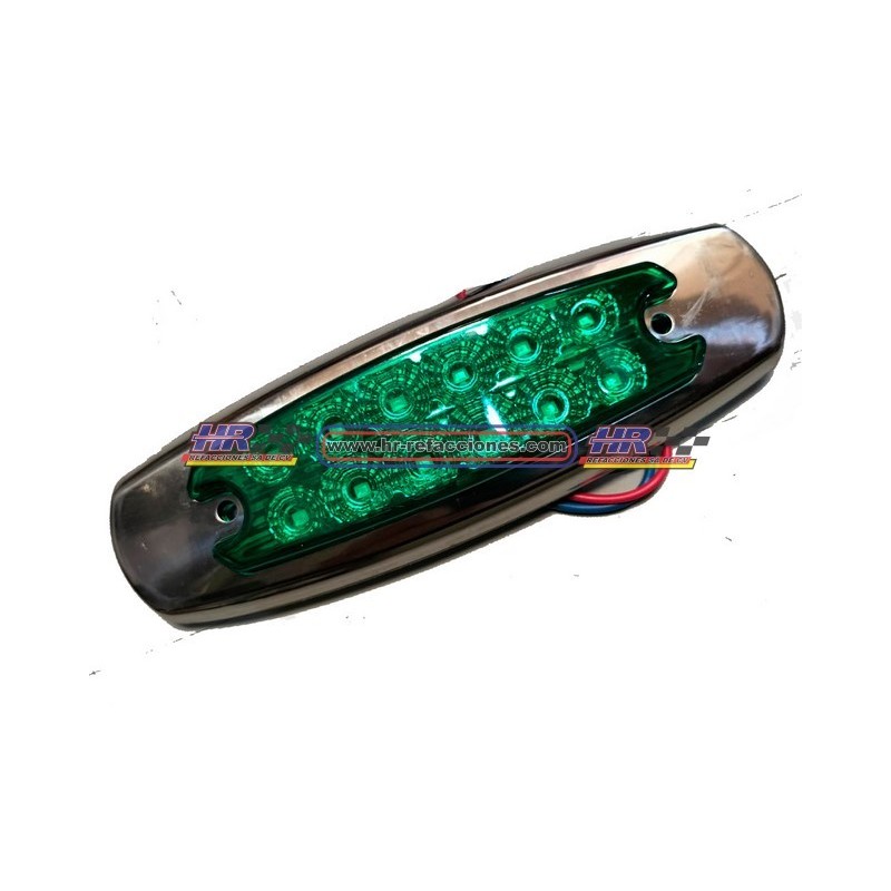 ACC LUZ  PLAFON LATERAL 12 LED PIEZA VERDE CON ESTROBO Y FIJO