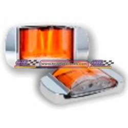 ACC LUZ  PLAFON LATERAL ESTROBO Y FIJO 12-24 V ROJO (( JUEGO )) CON FILO CROMADO