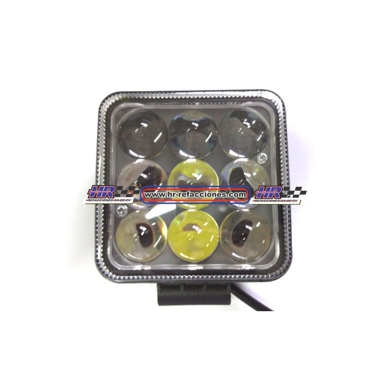 ACC FARO  FARO LEDS CUADRADO HIPERLED  9 LED CON LUPA (( JUEGO))  27W CON ESTROBO